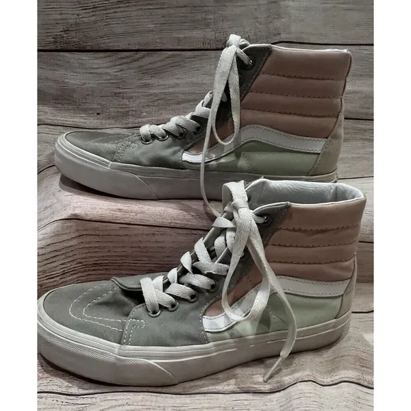 Vans SK8 Hi Multi-Color Pastel Suede Canvas Sneakers Men Size 5.5 Women’s 7 - Image 2
