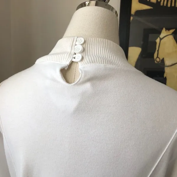 Vintage 80s 90s Mock Neck Appliqué Bling Top L - Image 5