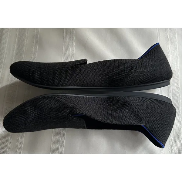 Rothy's The Loafer Black Round Toe Knit Ballet Flats Women's Size W12/EU 43 - Image 7