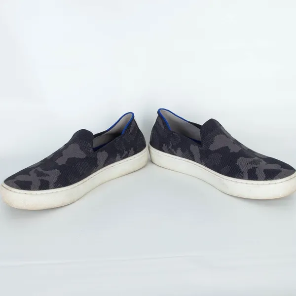 Rothys Womens The Original Slip On Knit Sneakers Shoes Size 7 Gray Camo Casual‎ - Image 3
