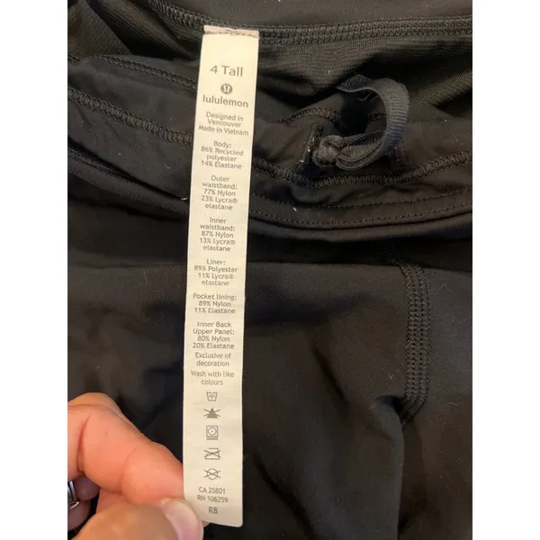 Lululemon Size 4 Tall‎ Speed Up Short 4" Lined Pocket Black Running Yoga W7AYMT - Image 5