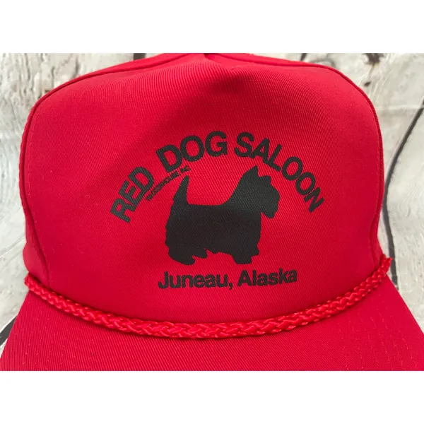Vintage Red Dog Saloon Snapback Trucker Hat - Image 4