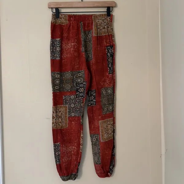 Patchwork graphic bohemian Harem pants Red Size XS - Image 3