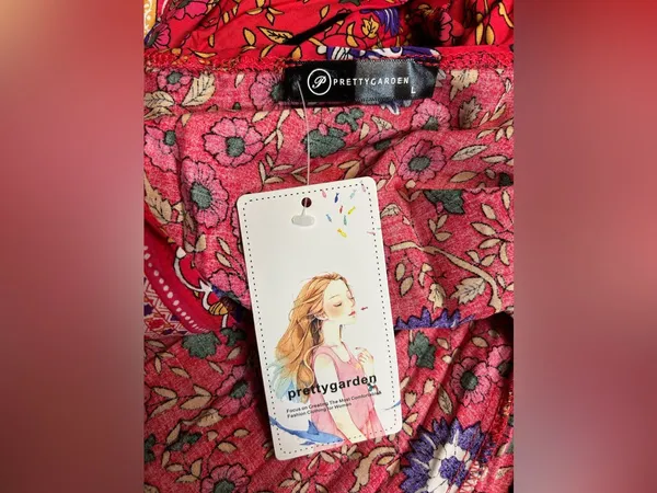 NWT PrettyGarden Large Red Floral Wrap Maxi Dress with Tie Waist - Image 8