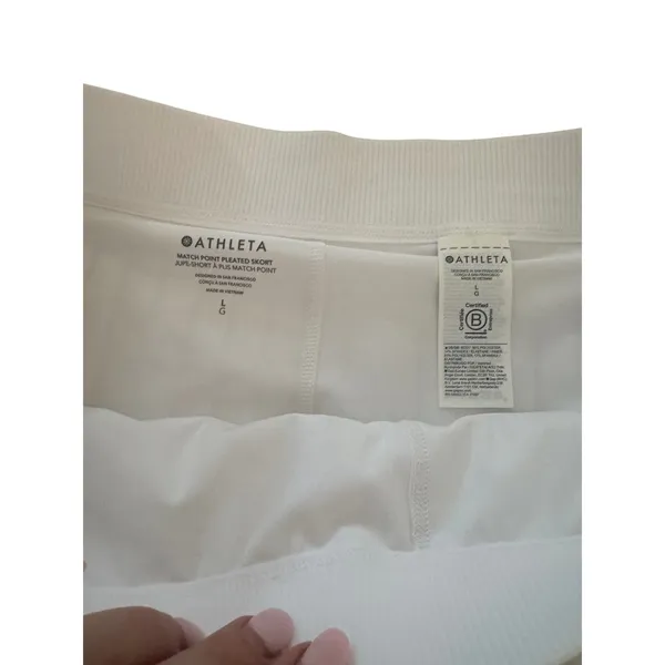 Athleta Match Point Pleated Skort White Lightweight‎ Stretch Size L NWT - Image 4