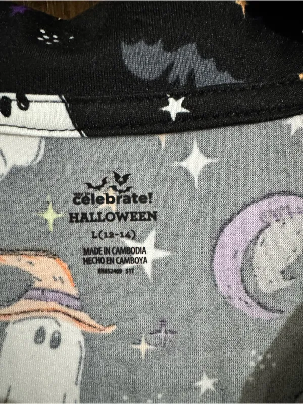 Way to Celebrate Halloween Retro Ghost Witchy Starry Pajamas Size Large NWT - Image 5