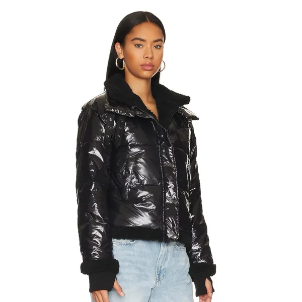 NWT STEVE MADDEN Antonia Jacket In Black Faux Fur Lined - Image 5