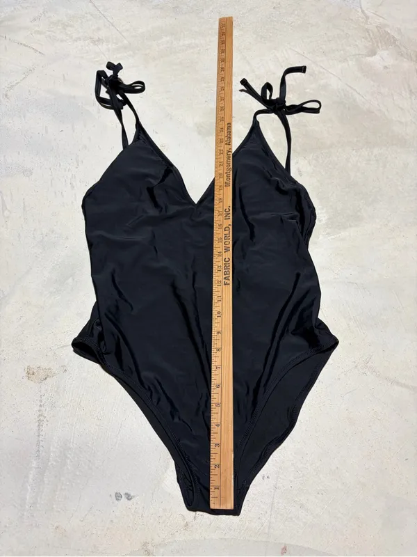 Aerie one piece full coverage black swimsuit large - Image 2