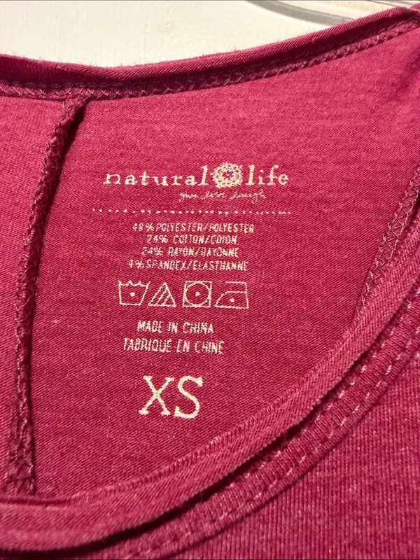 Natural Life Crew Neck Sleeveless Maroon Knot Front Tunic Mini Dress Size XS - Image 3