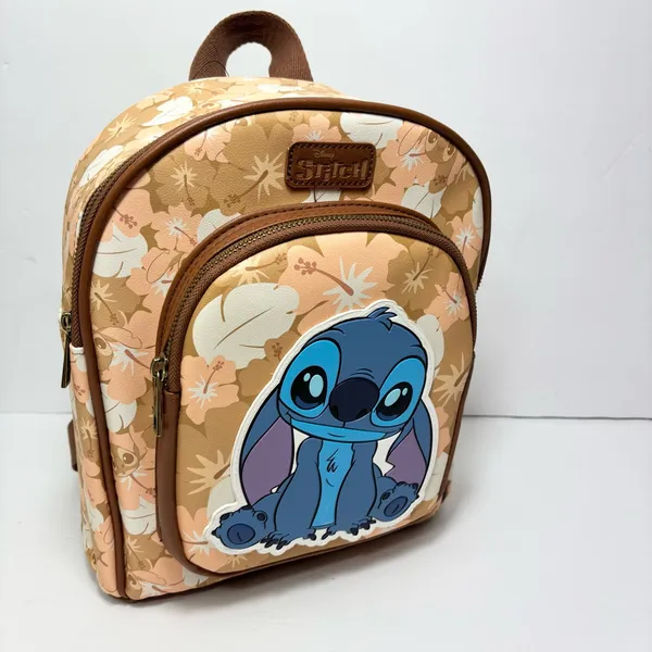 Disney Stitch Floral Backpack Brown,Tan, Fall Halloween New‎ - Image 7