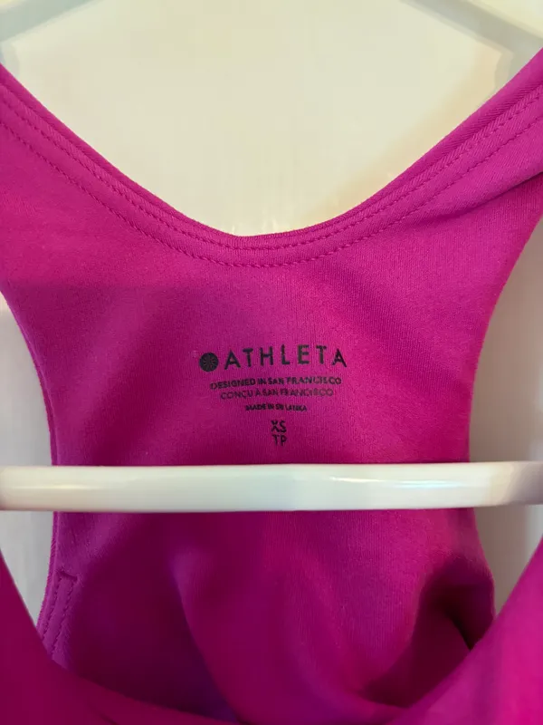 Athleta Magenta-Pink Conscious Crop Sports Bra Top - Image 3