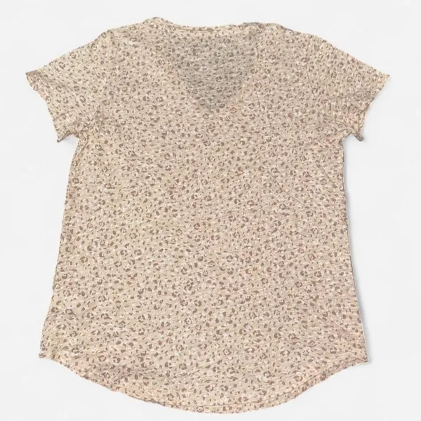 Old Navy Tan Animal Print Short Sleeve T-Shirt, size LARGE TALL - Image 4