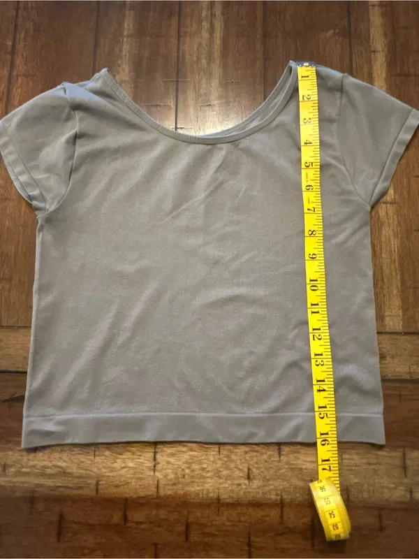 Free People Intimately Taupe Stretch Crop Tee Seamless Short Sleeve M/L - Image 4