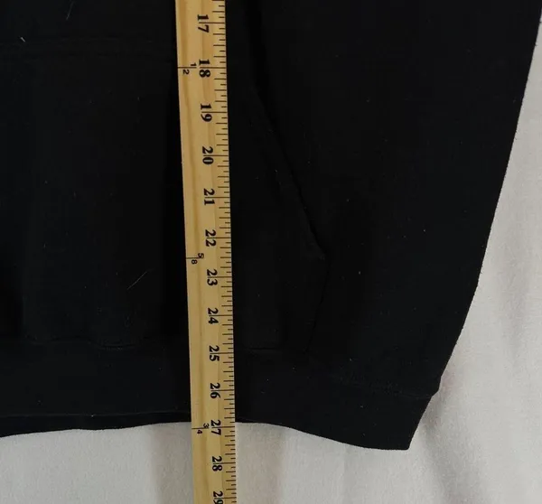 Black Graphic Skull Lighting Bolt Hoodie Size L - Image 7