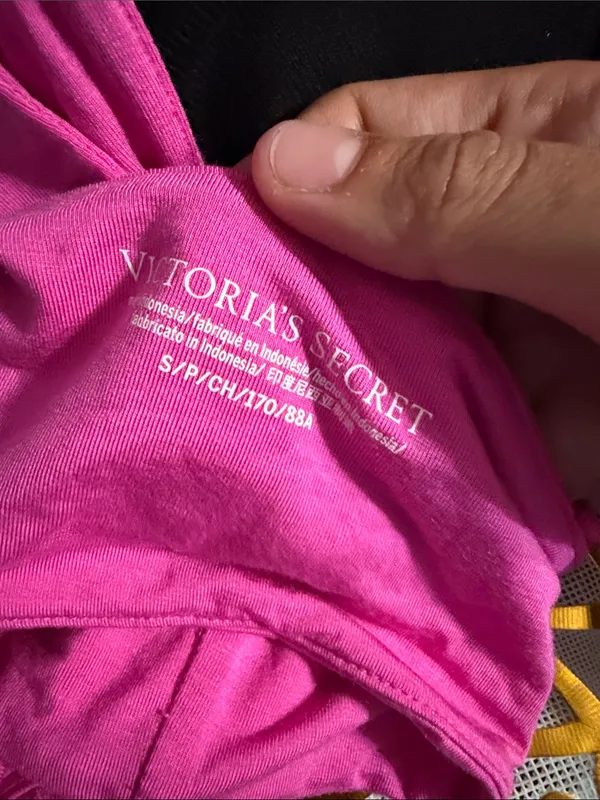 Victoria Secret Women's Fuchsia Bralette & Satin Sleep Shorts Set - Image 3