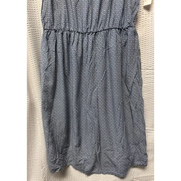 Old Navy Women's Blue White Geometric Spaghetti Strap Dress Cinched SZ‎ Med NWT - Image 3