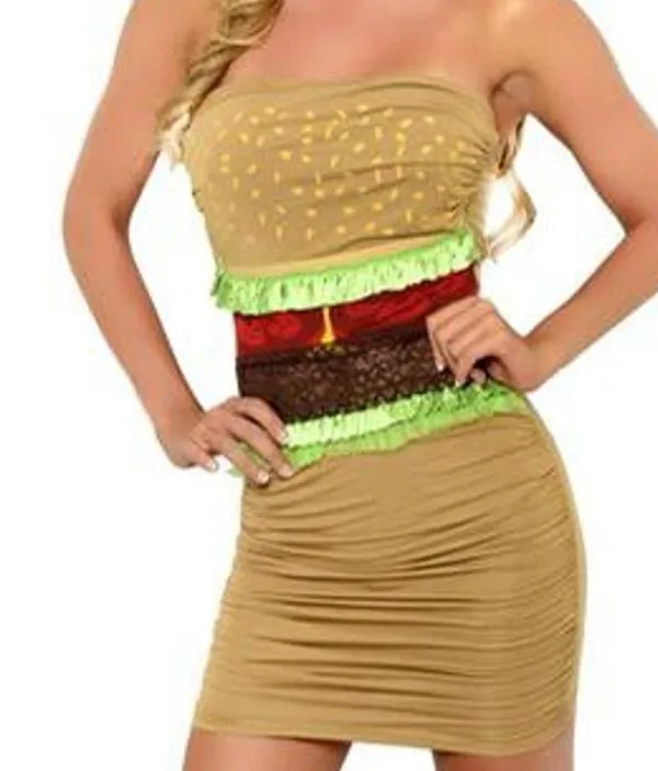 Burger Costume Strapless Bodcon Dress - Image 4