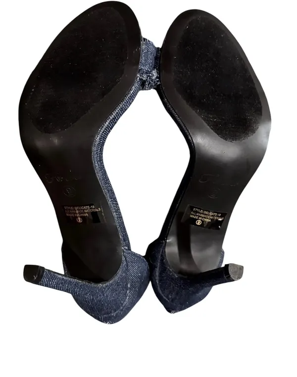 Forever Women’s Delicate 18 Frayed Blue Denim Open Toe High Heel Sandals - Image 11