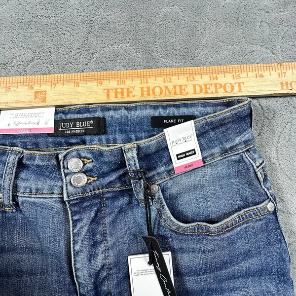 Judy Blue High Waist Petite Tummy Control Flare Jeans 11/30 Retro Hippie New - Image 14