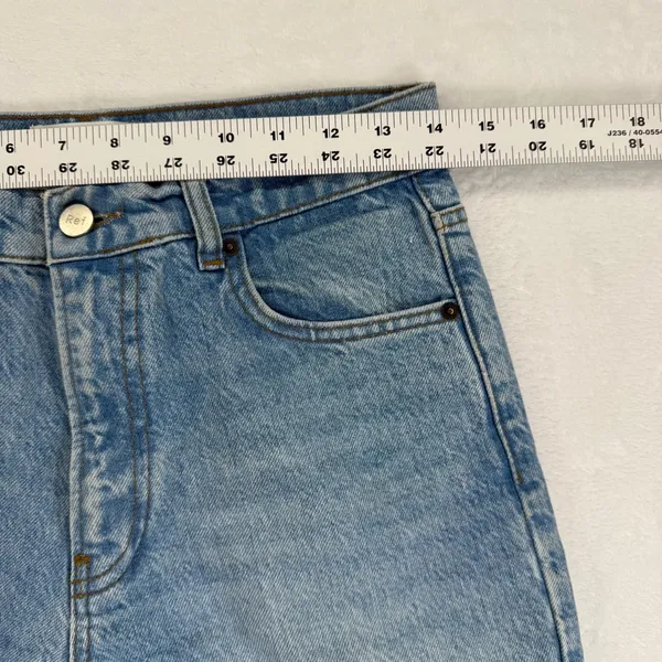 Reformation Montauk Jeans Light Wash High Rise Wide Leg‎ Crop Size 25 - Image 5