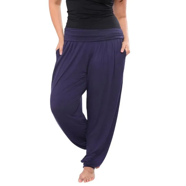 NWT White Mark Womens Plus Knit Pull On Jogger Pants PS560-NAVY1XL Navy Blue 1X - Image 2