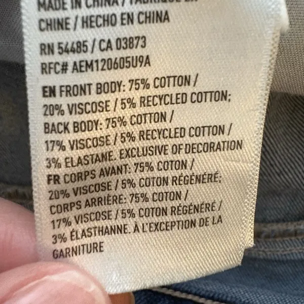 American Eagle Mom Strigid Jean Blue Jeans High Rise Distress Denim Sz 10 Womens - Image 8