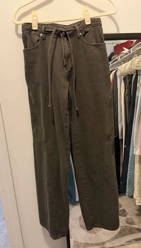 Princess Polly Bruiser Tie Waist Mid Rise Wide Leg Jean - Image 2