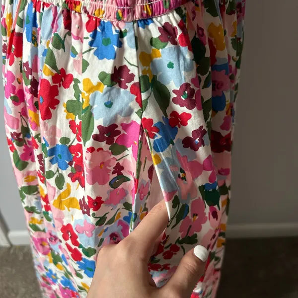 J. Crew Regenerative Cotton Blend Floral Maxi Dress Milkmaid size M - Image 6