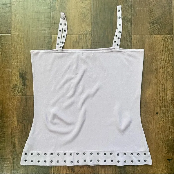 Bisou Bisou Jeans lavender knit tank top, size XL - Image 2
