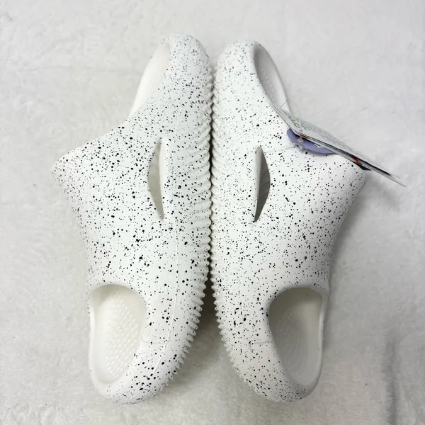 CROCS Mellow Recovery Speckle White and Black Slide Sandal W8‎ / M6 - Image 7