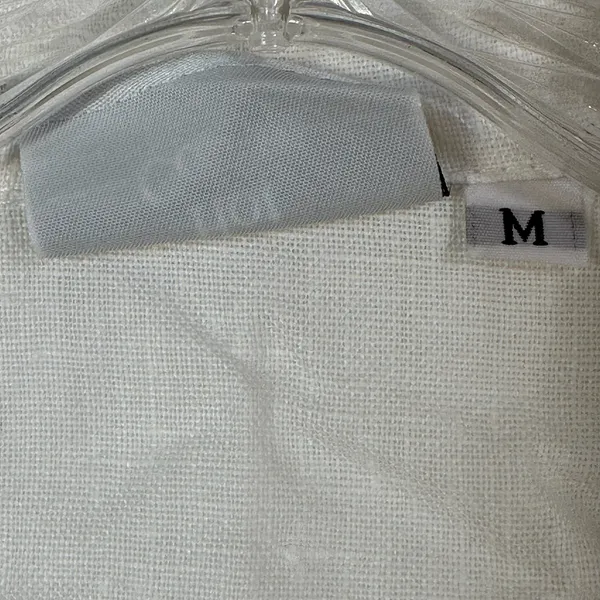 Hot Cotton by‎ Marc Ware White Linen Button Down 3/4 Roll Tab Sleeve Shirt M - Image 5