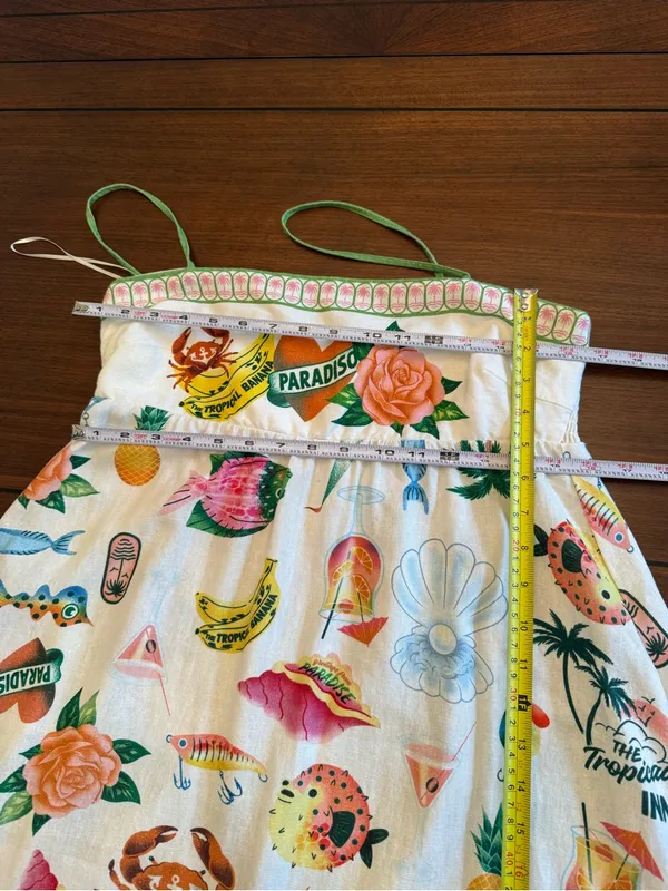 Tropical Inn Paradiso Linen Blend Coastal Beach Resort Maxi Dress Sz M - Image 5
