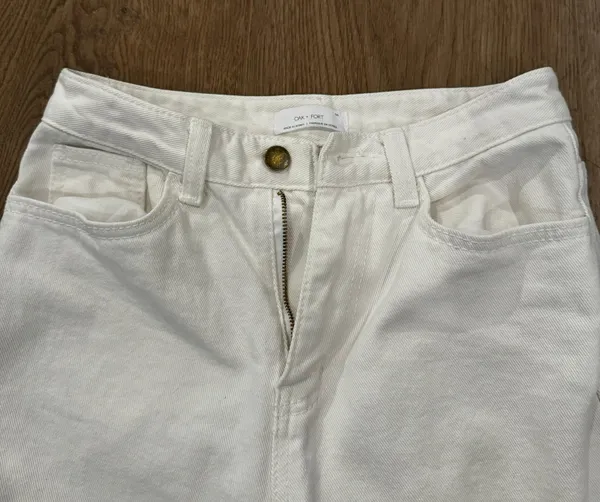 Oak + Fort Wide Leg Full Length White Pants - Image 3