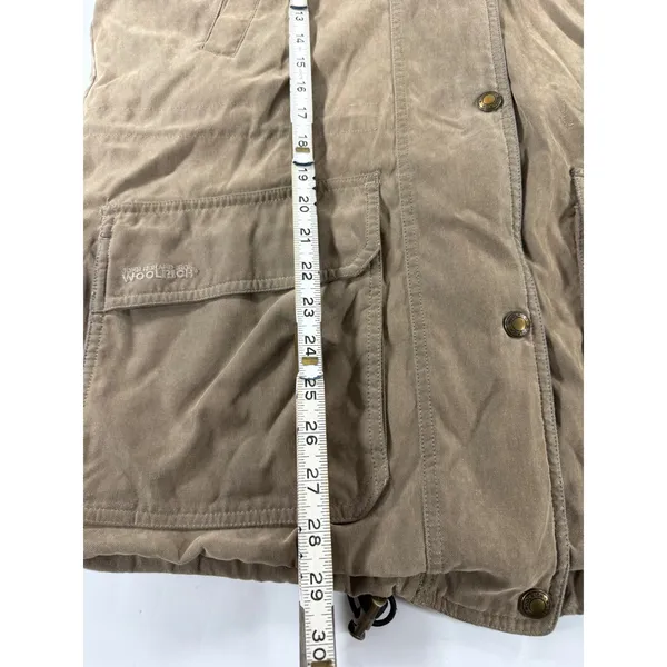 Woolrich John Rich & Bros Womens Khaki Plaid Lined Hooded Field Jacket M 16001 - Image 4