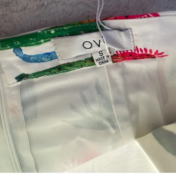 OVI Women White Multi Color Cactus Print Pencil Skirt‎ S2334 Size Small - Image 4