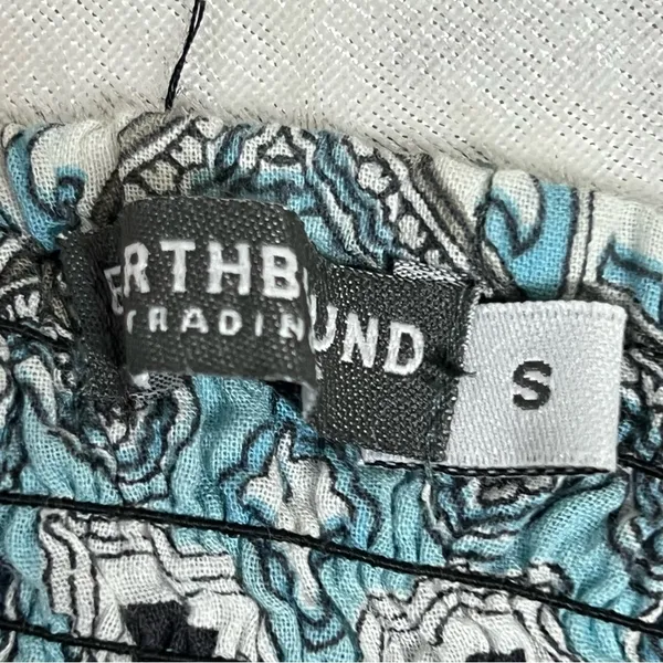 Earthbound Trading Co S Blue White Paisley Flared Leg Pants Womens Wide - Image 8