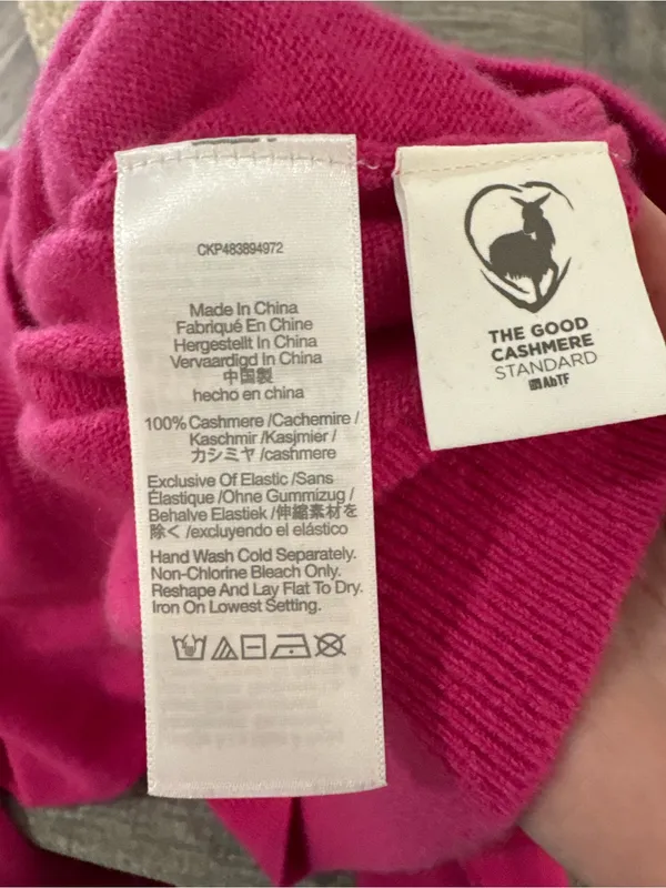 Madewell (Re)sponsible Cashmere Oversized Crewneck Sweater‎ pink Sz Large Medium - Image 7