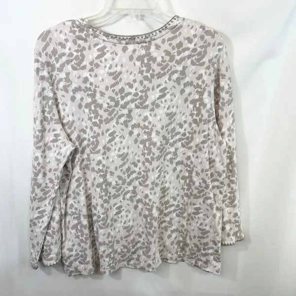 Carole Hochman‎ Large Pajama Set Cotton Gray Animal Print Lounge Luxury 759 - Image 3