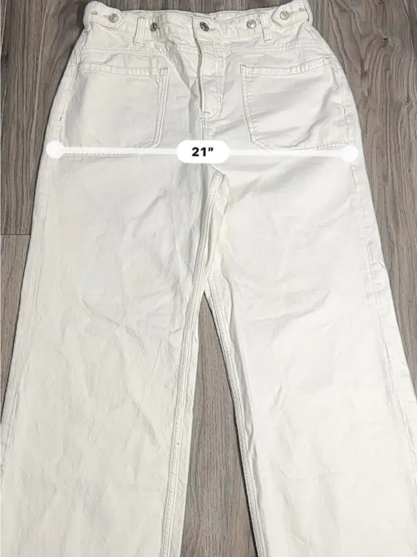 Free People We The Free Palmer Jeans Eggshell – Size 30. - Image 7
