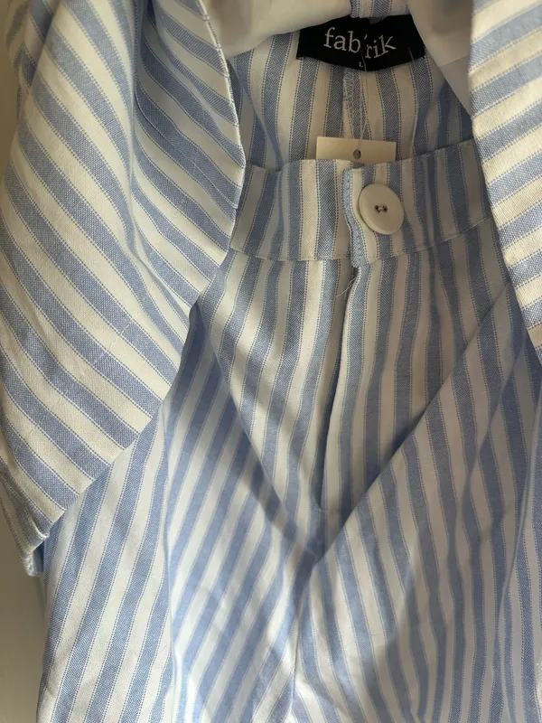 Boutique NWT Striped Button Up Romper - Image 3