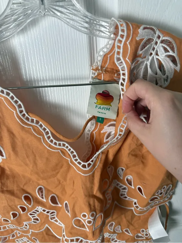 Farm Rio Banana Tree Camel Blouse S - Image 6