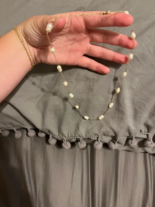 Gold Pearl Necklace - Image 2