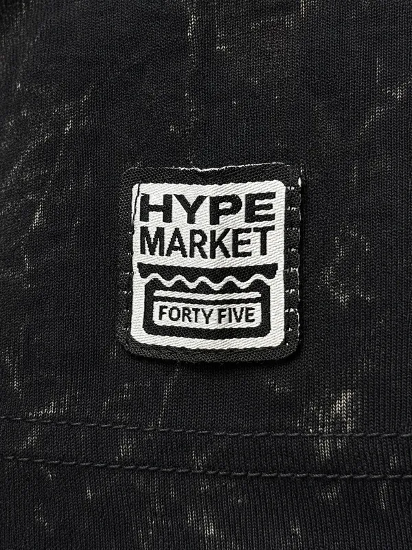 Hype Market45 Black Acid Wash Studded T-Shirt – Men’s - Image 6