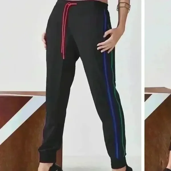 NWT Fabletics Valerie Slouch Jogger Drawstring Waist Contrasting Colors L Black - Image 12
