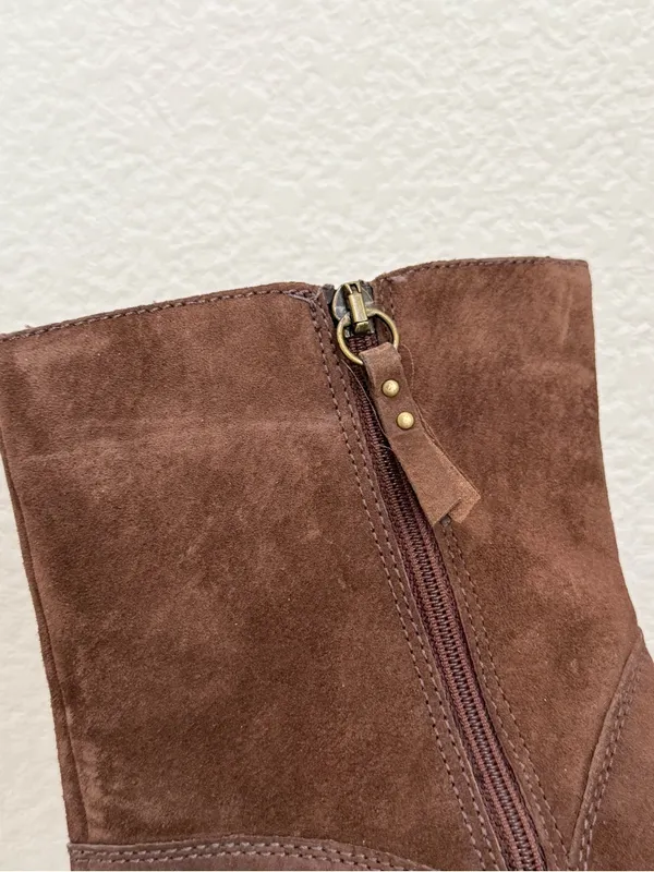 UGG Australia Brown Suede Bianka Heeled Booties 8 - Image 9