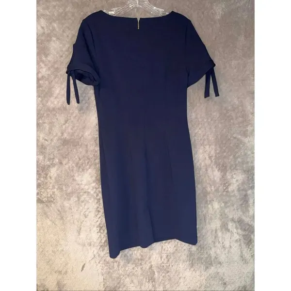 Karl Lagerfeld Navy Knee Length Short Sleeve Cocktail Dress Size 2 757 - Image 5