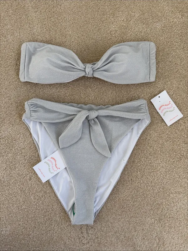 Dippin Daisy’s Bikini Set Shay Bandeau Top Audrey Bottoms Large Eternal Sparkle - Image 3