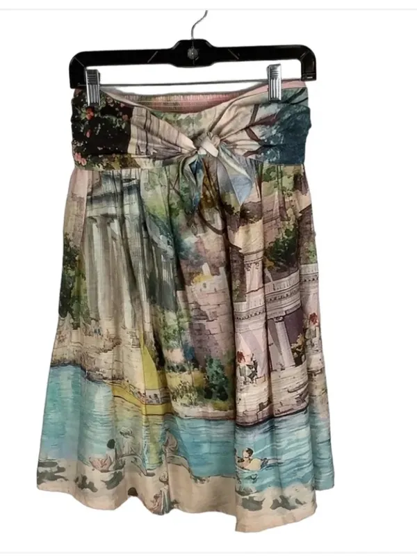 Nwot CELANDINE Strapless Bow-Front Mini Dress $128 fall party angelic print boho - Image 6
