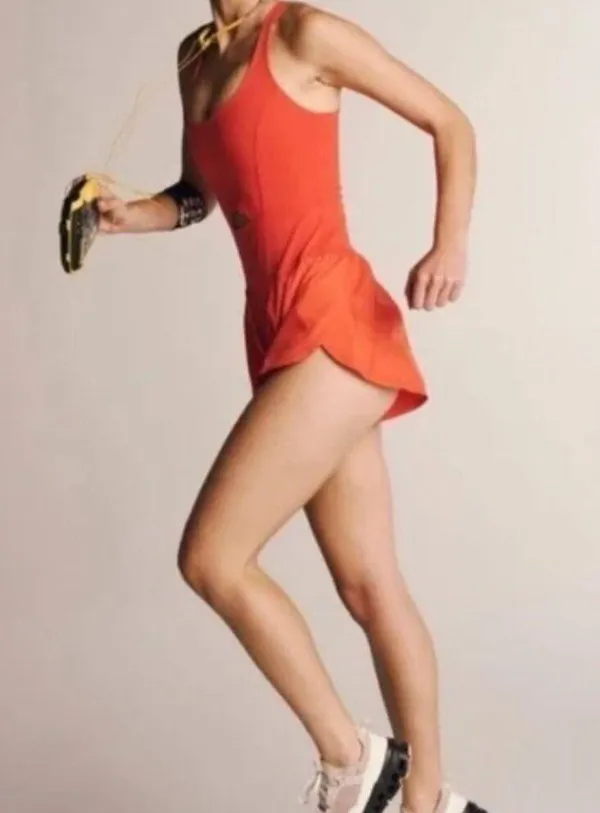 NWOT Free people movement righteous runsie  onesie Orange - Image 4