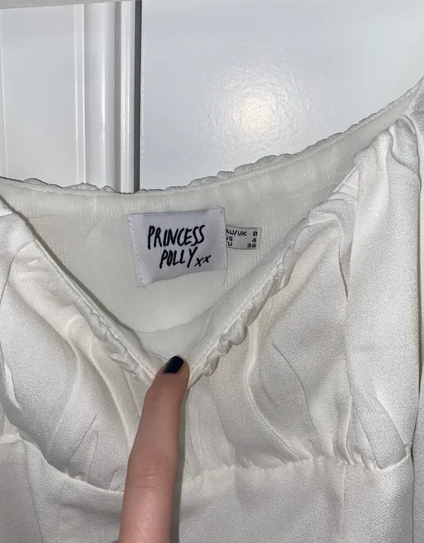 Princess Polly White Long Sleeve Crop Top - Image 3
